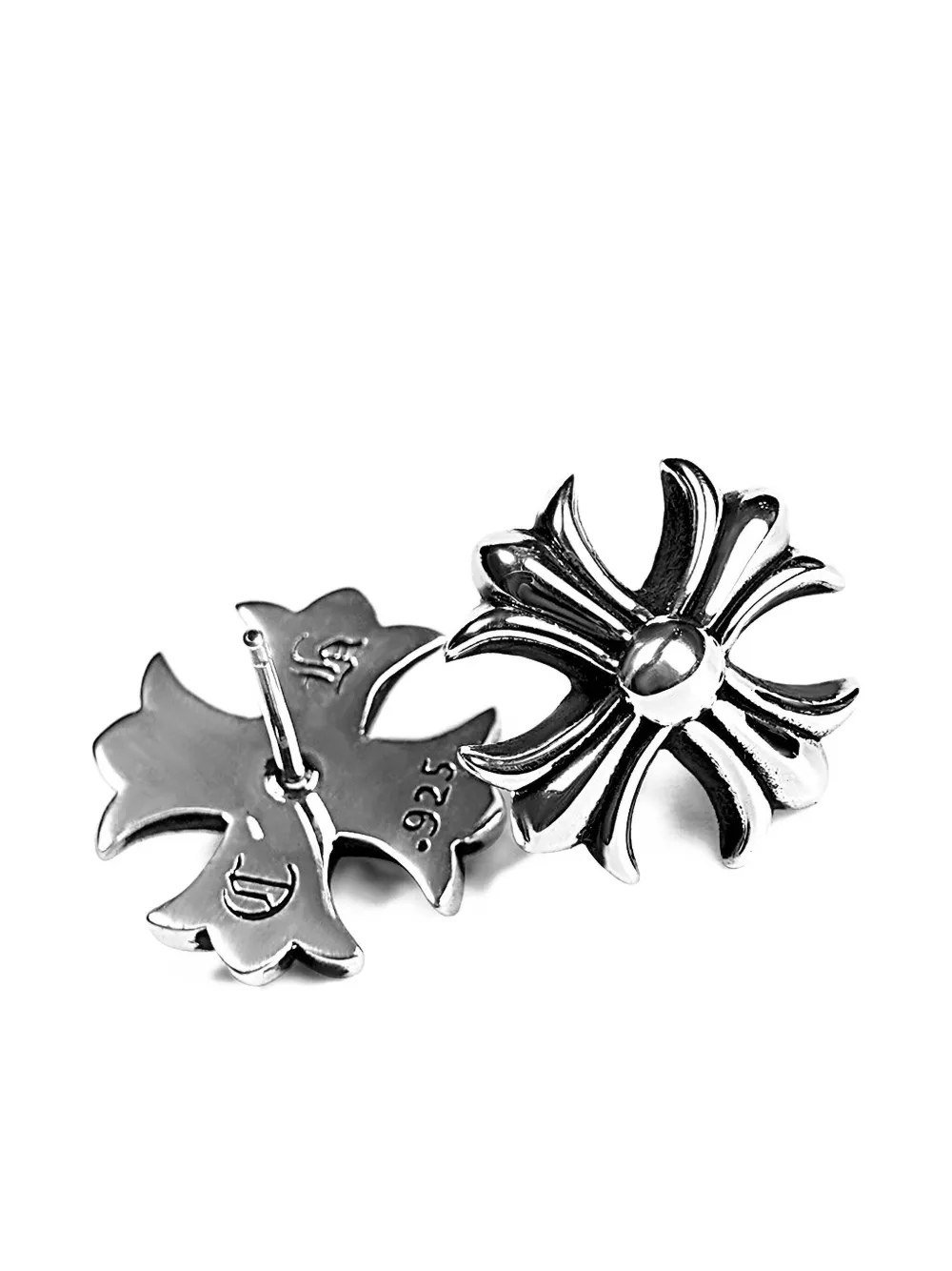 Chrome Hearts Cross Plus Earrings In Metallic