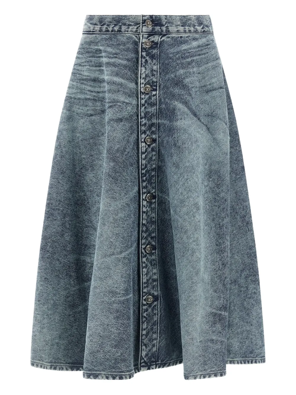 Diesel Back Patch Detail Skirt With Belt Loops In Blue