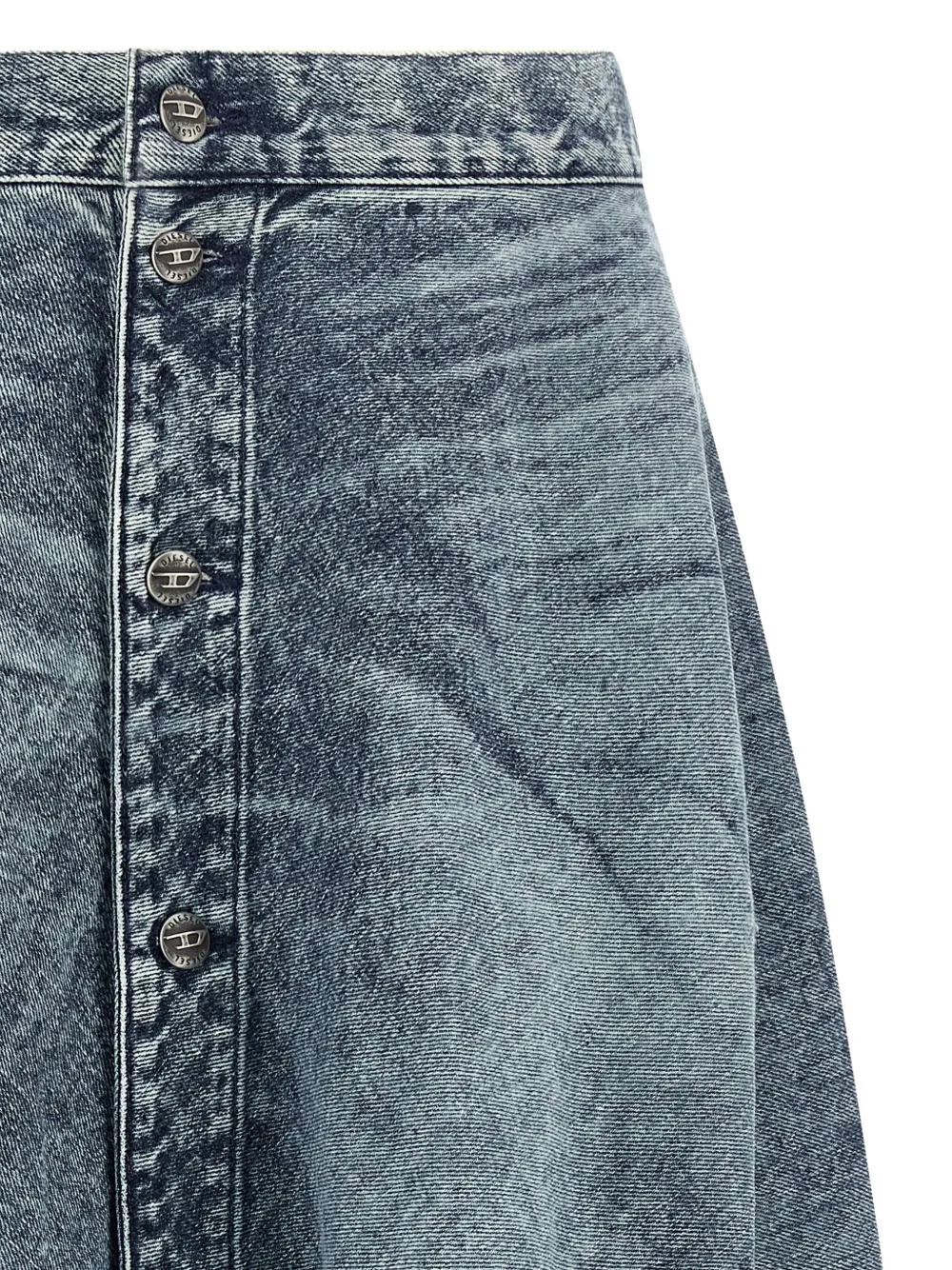 Diesel Back Patch Detail Skirt With Belt Loops In Blue