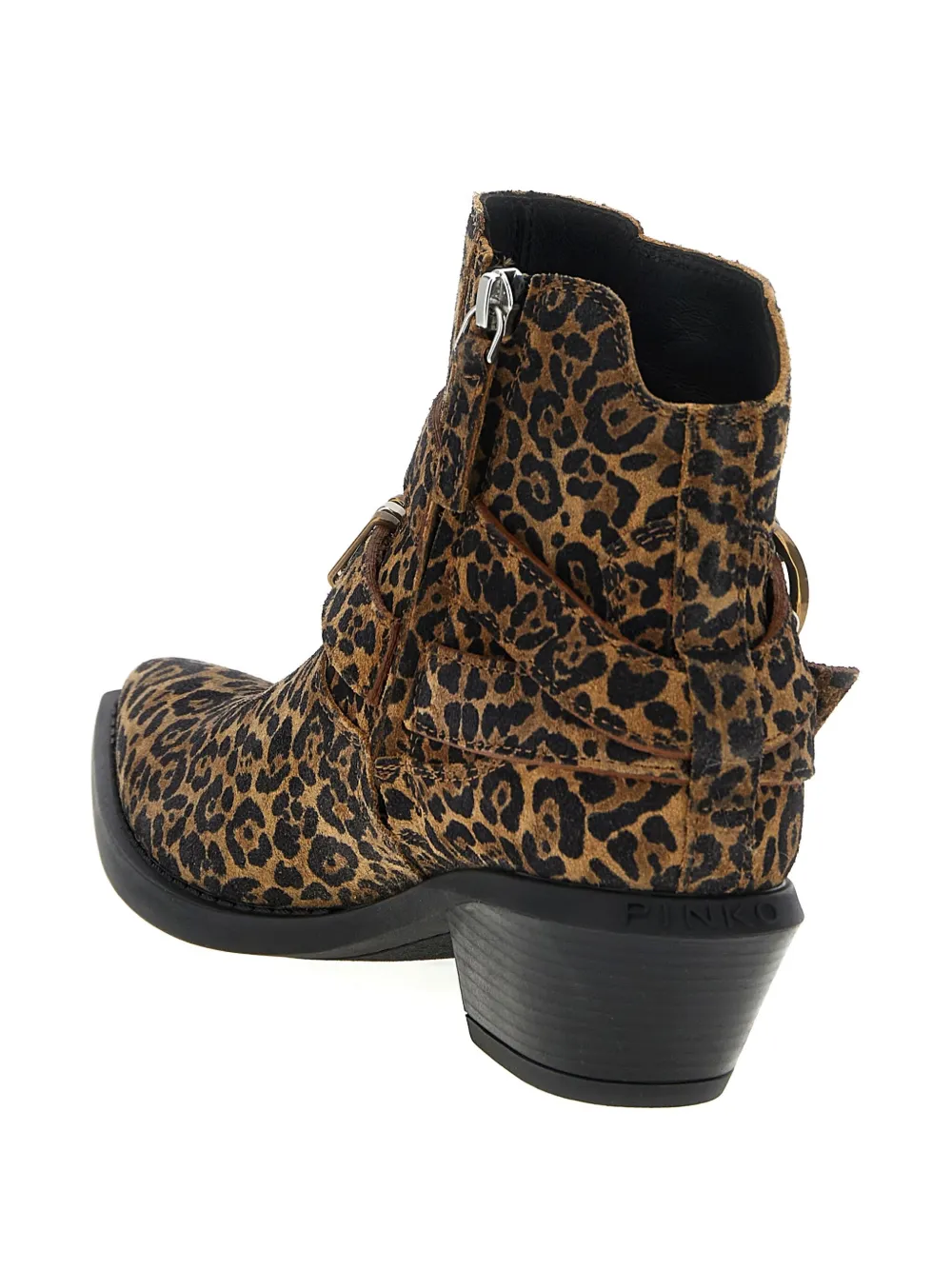 Pinko Animal Print Ankle Boots With Block Heel In Animal Print