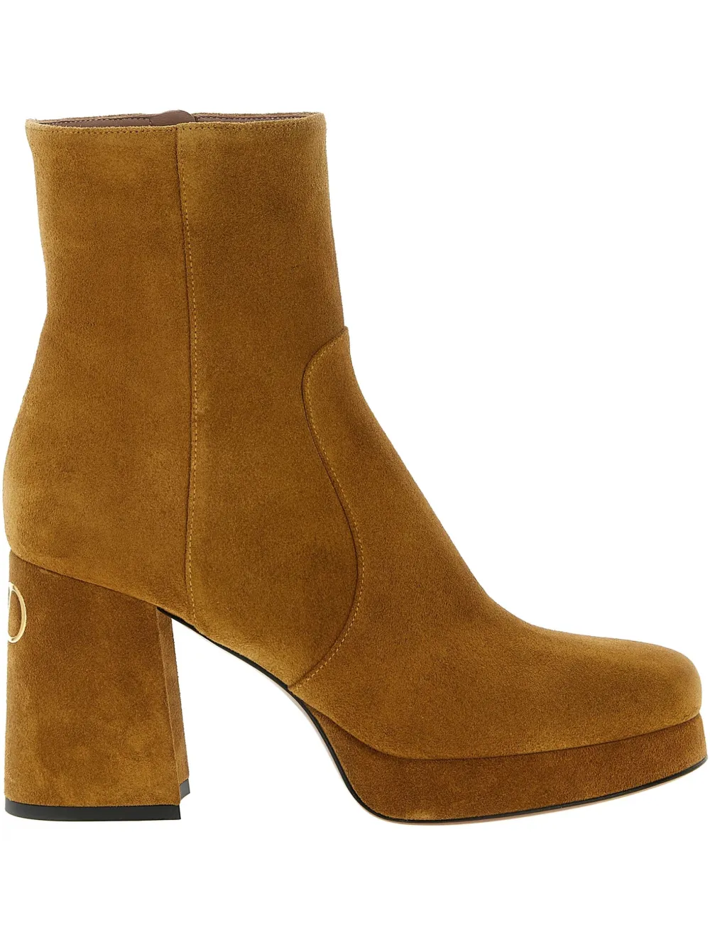 Valentino Garavani 90mm Fawcette platform VLogo Signature ankle boots Beige