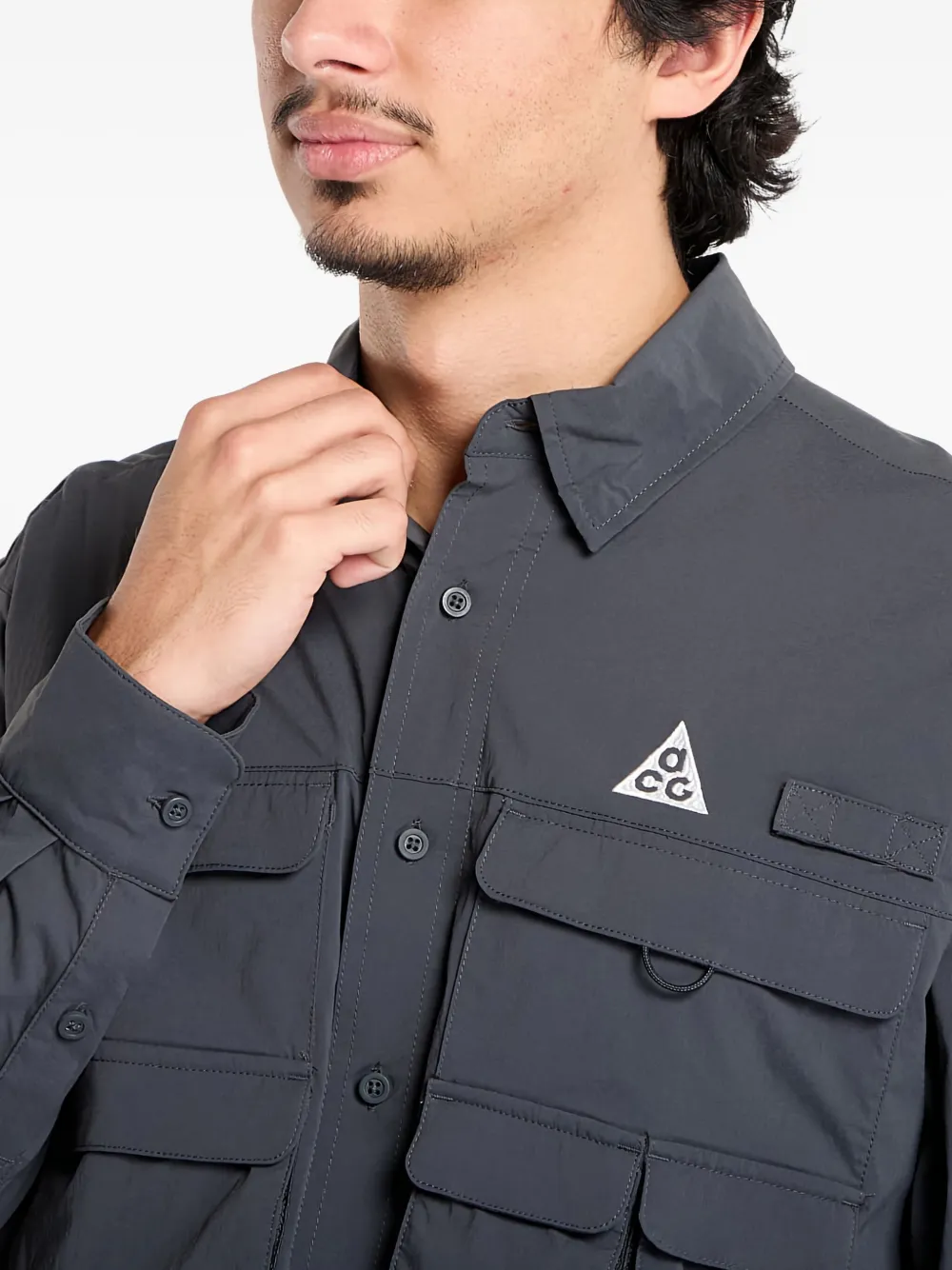 Nike Orb Weaver Multiple-pocket Shirt In Gray
