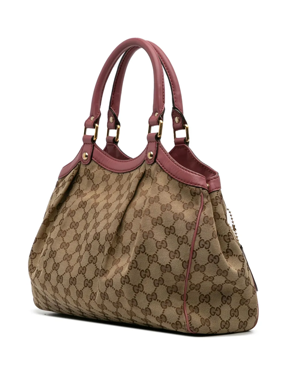 Pre-owned Gucci 2016-2025 Medium Gg Canvas Sukey Tote Bag In Brown