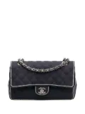 CHANEL Pre-Owned 2014 Medium Classic Printed Grosgrain Double Flap shoulder bag - Blue