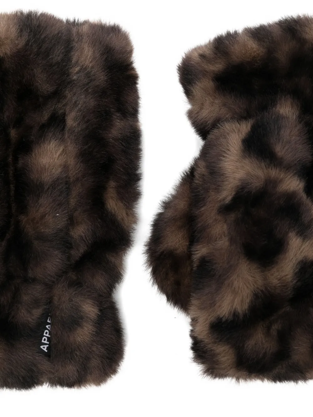 Apparis Ariel Leopard-print Fingerless Gloves In Brown