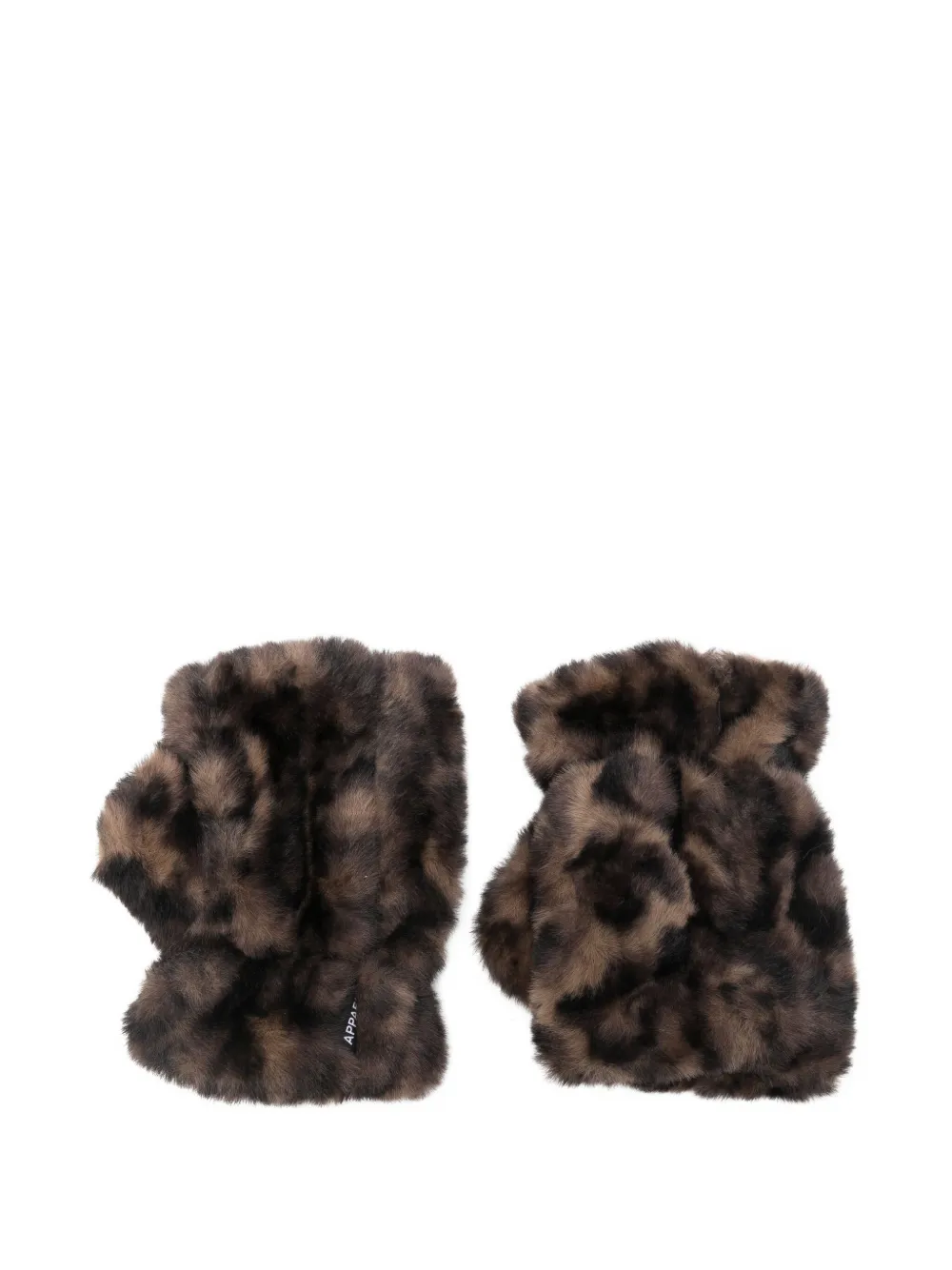 Apparis Ariel leopard-print fingerless gloves | Brown | Image 1