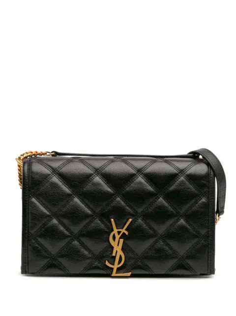 Saint Laurent Pre-Owned 2022 Quilted Diamond Lambskin Becky Wallet on Chain crossbody bag
