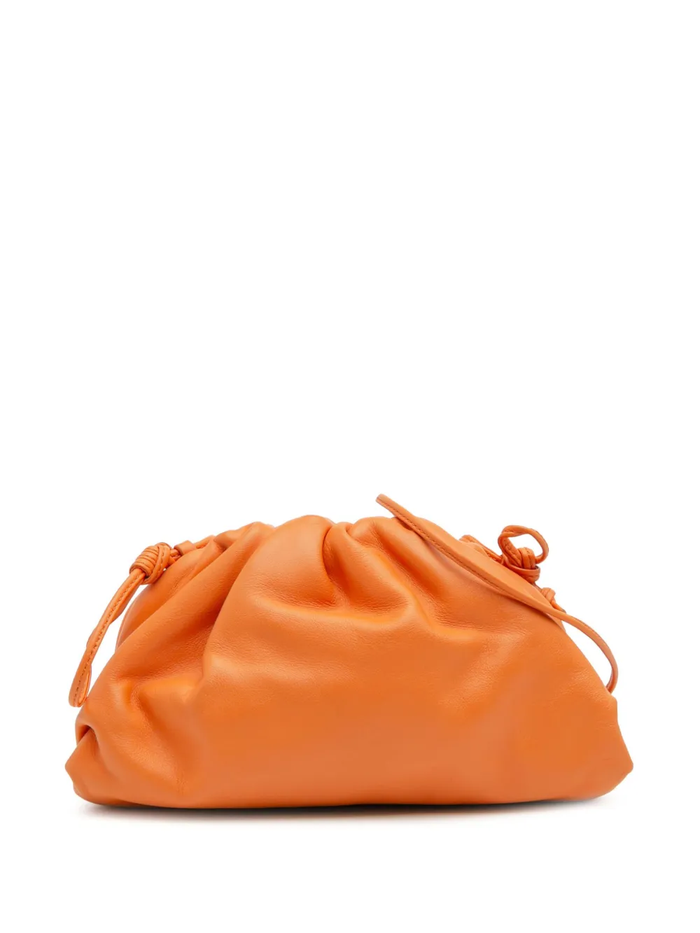 Pre-owned Bottega Veneta 2012-2025 Lambskin The Mini Pouch Crossbody Bag In Orange