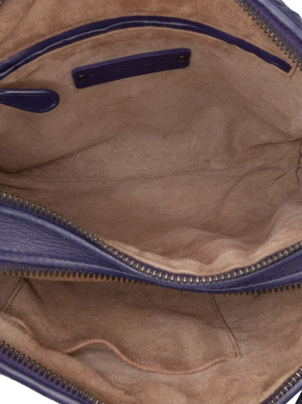 Pre-owned Bottega Veneta 2012-2025 Nappa Intrecciato Nodini Double Zip Crossbody Bag In Purple