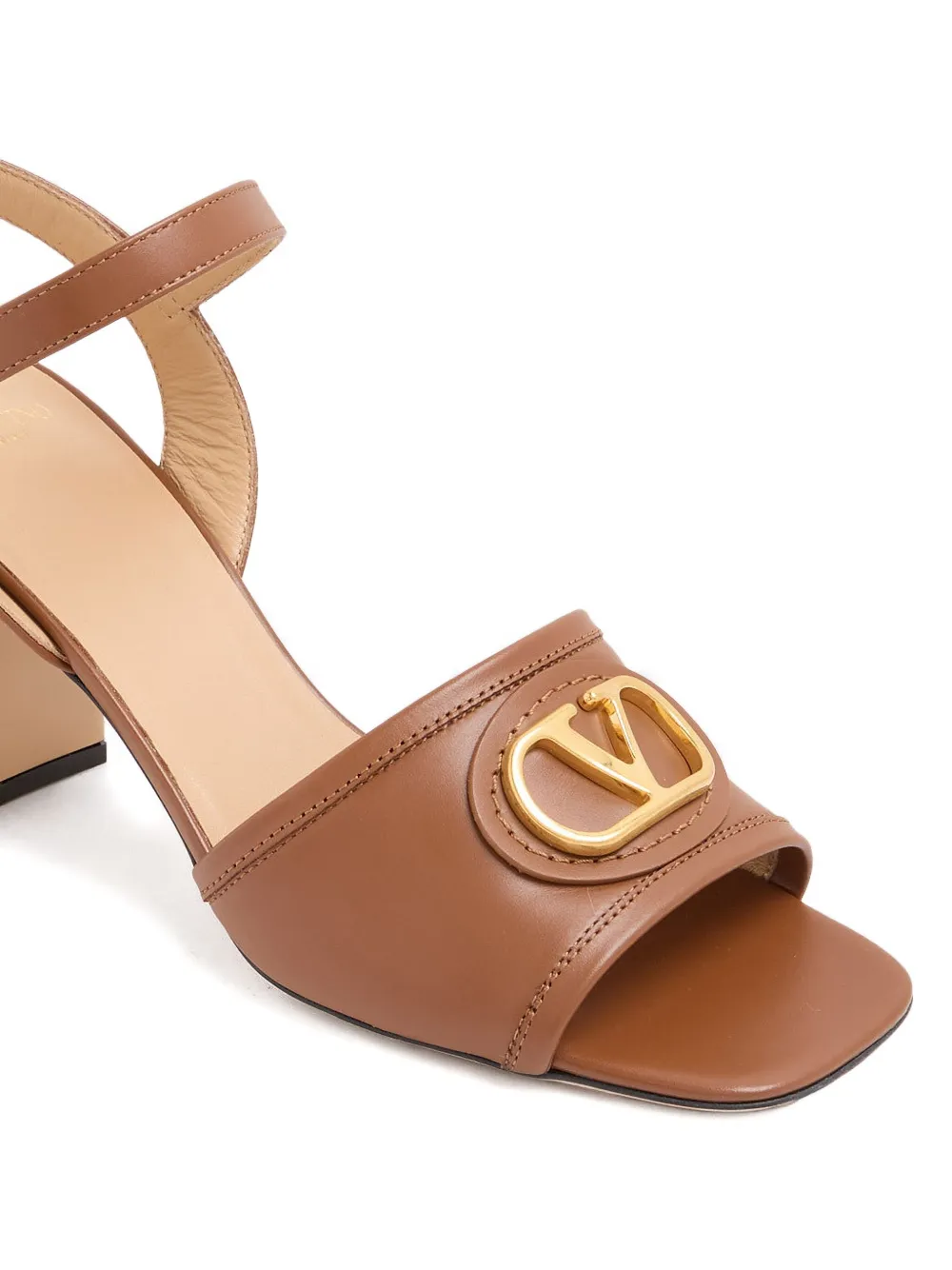 Valentino 75mm Vlogo Sandals In Brown