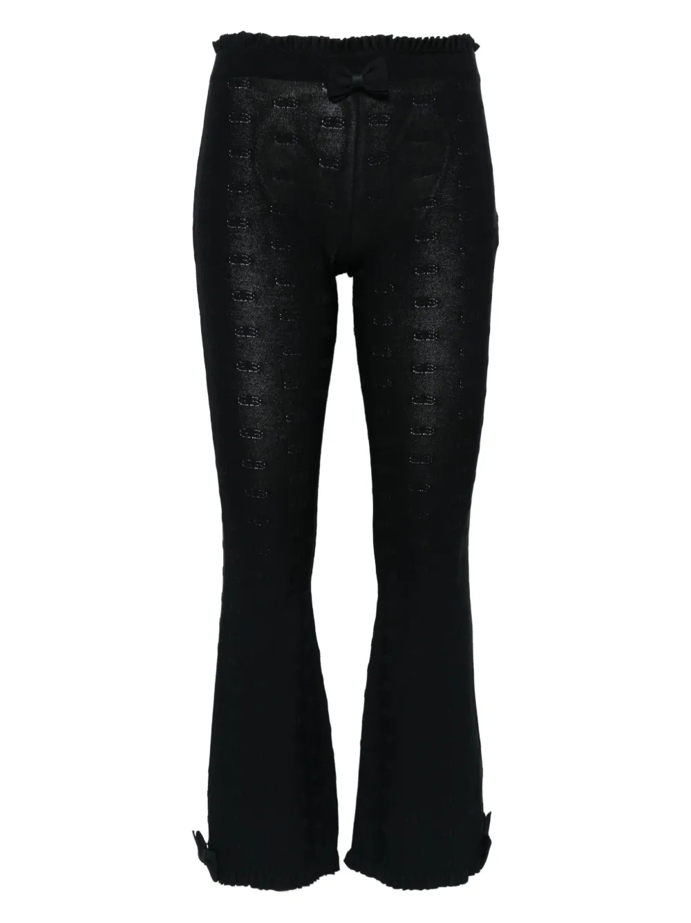 Balenciaga bow ruffled trousers - Nero