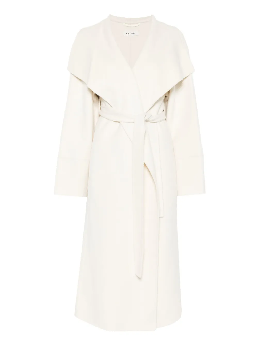 Soft Goat abrigo oversize con cinturón | blanco | Image 1