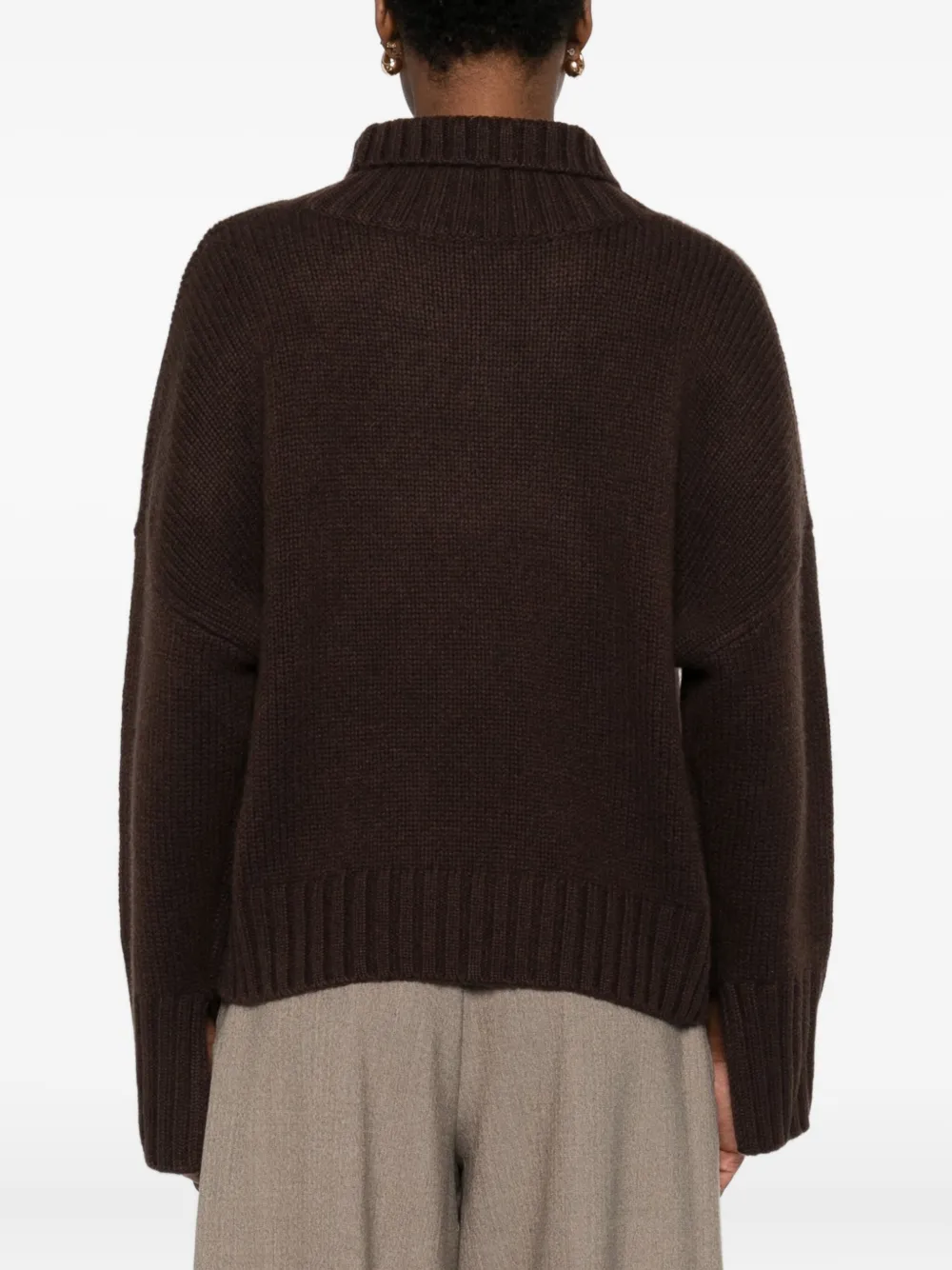 Soft Goat Cashmere Jumper In Brown