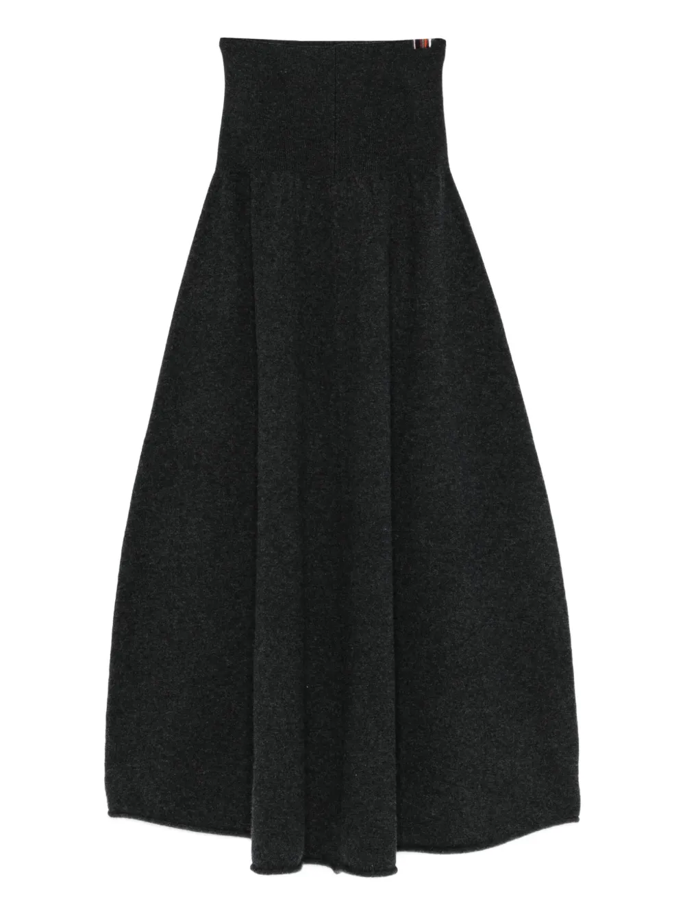 extreme cashmere high-waist midi skirt - Grigio