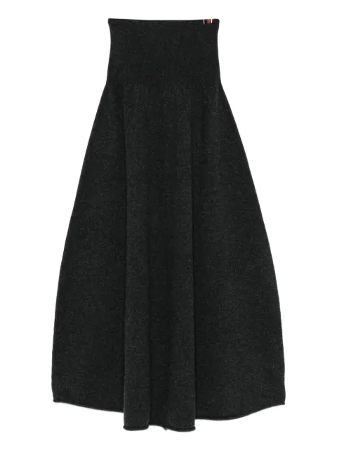 extreme cashmere high-waist midi skirt