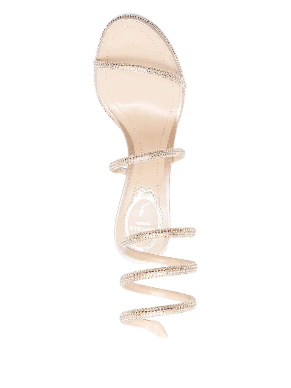 René Caovilla 80mm Strass-spiral Sandal In Multi