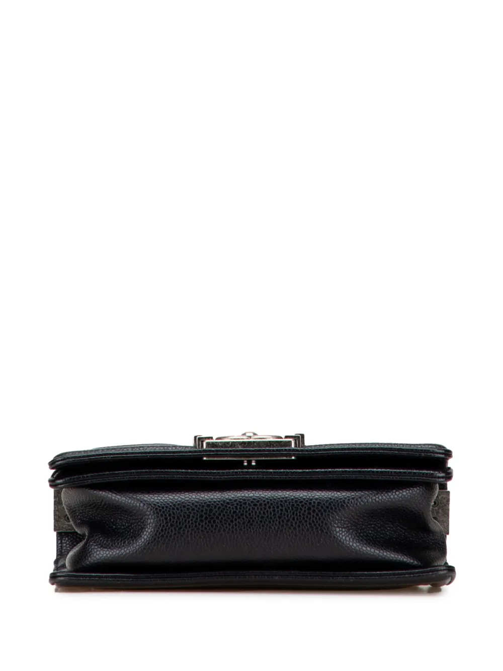 Pre-owned Chanel 2016-2017 Small Quilted Caviar Boy Flap Crossbody Bag In Black