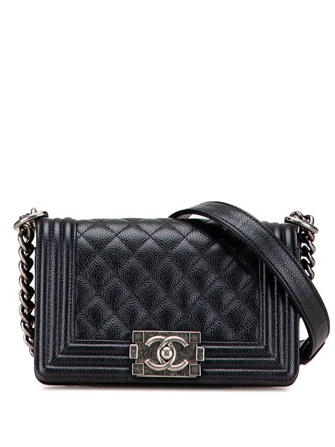 CHANEL Pre-Owned 2016-2017 Small Quilted Caviar Boy Flap crossbody bag