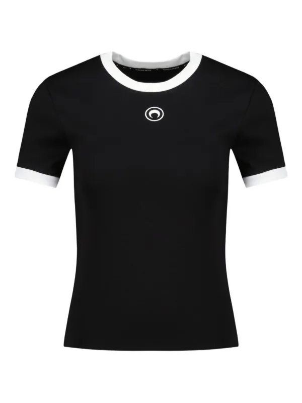☆ぽ☆Marine Serre ロゴTシャツ☆ Marine Serre Logo T-shirt | Black | FARFETCH