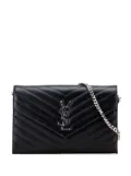 Saint Laurent Pre-Owned 2021 Grain De Poudre Cassandre Envelope Chain Wallet crossbody bag - Black
