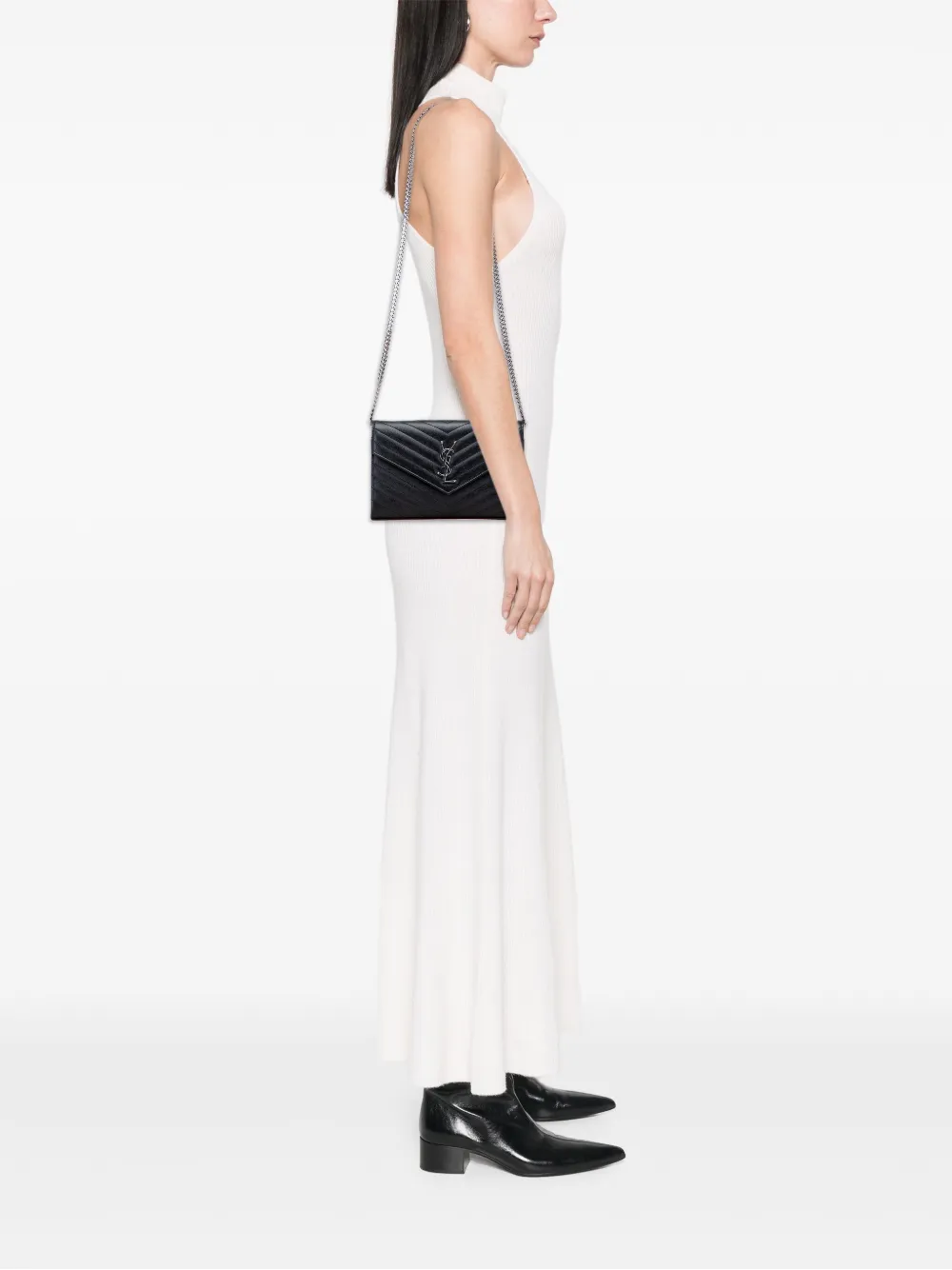 Saint Laurent Pre-Owned 2021 Grain De Poudre Cassandre Envelope Chain Wallet crossbody bag | Pre-Owned | Image 2