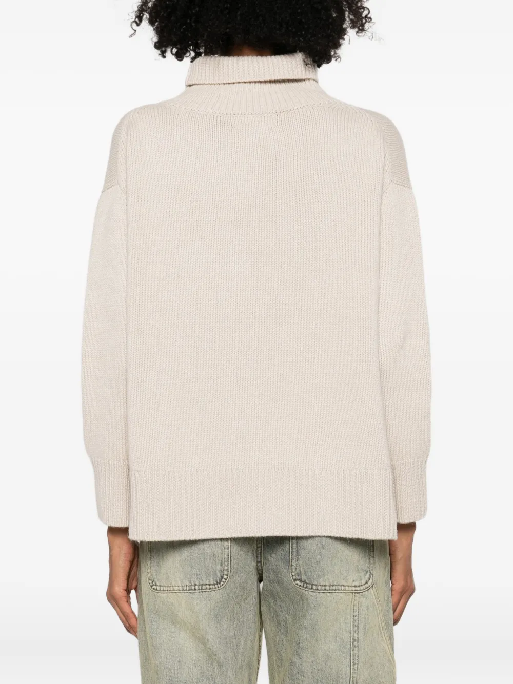 Beyou Roll-neck Sweater In Neutral