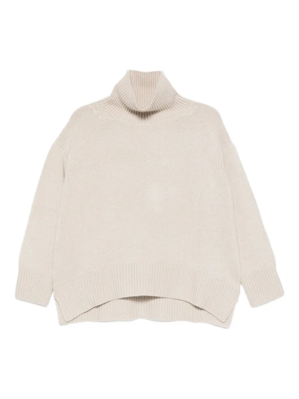 Beyou Roll-neck Sweater In Neutral