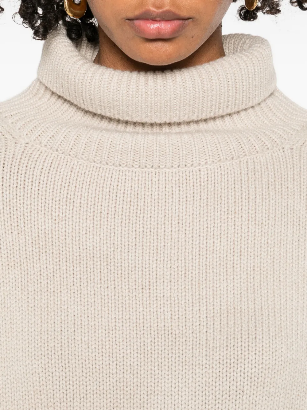 Beyou Roll-neck Sweater In Neutral