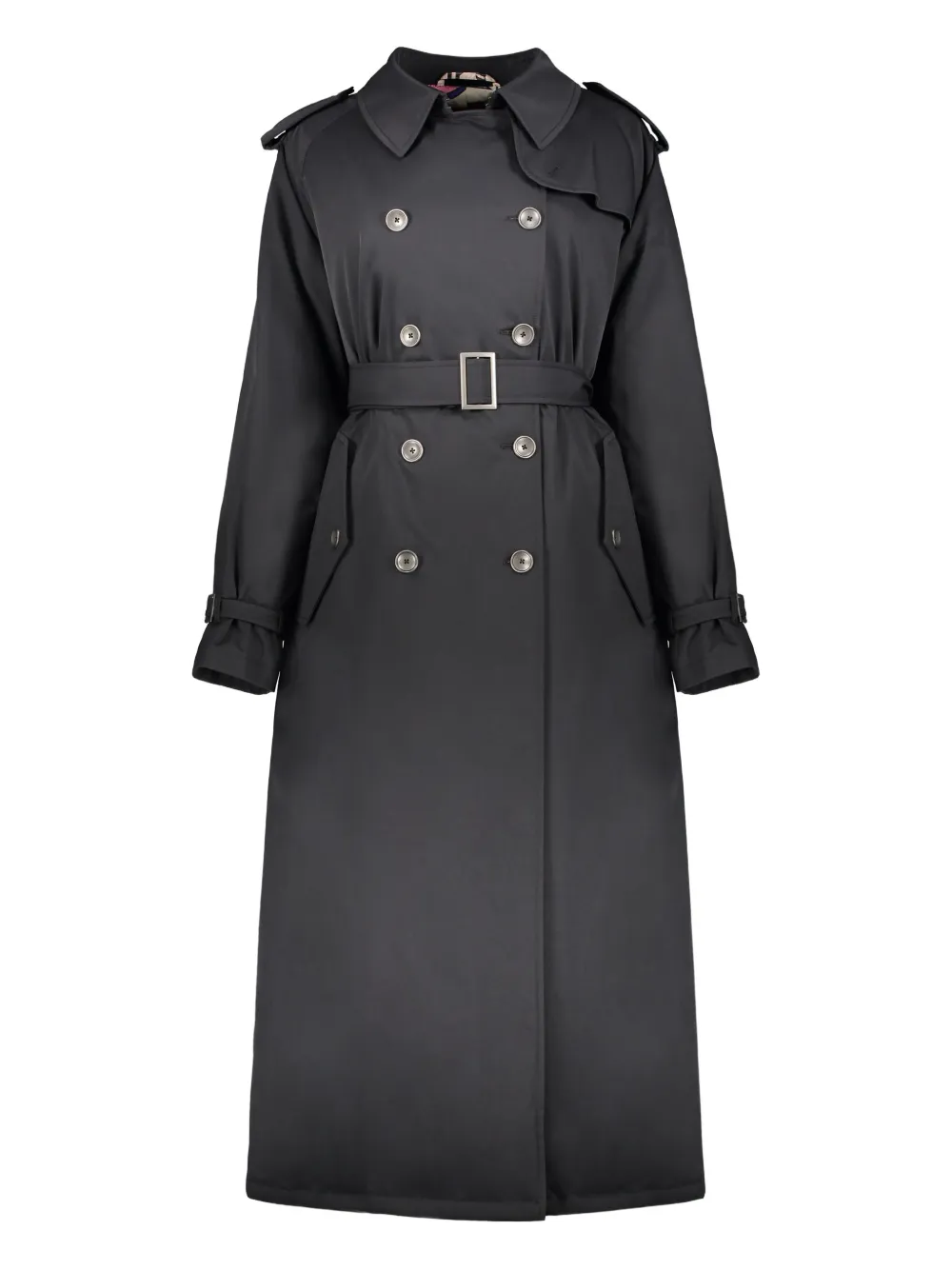 Herno Double-breasted Belted Trench Coat In Brown