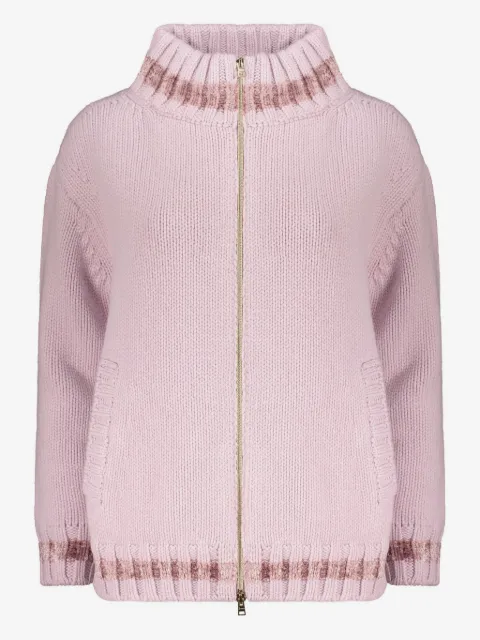 Herno high-neck ribbed cardigan