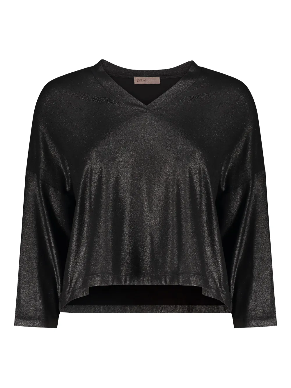 Herno V-neck metallic top | Black | Image 1