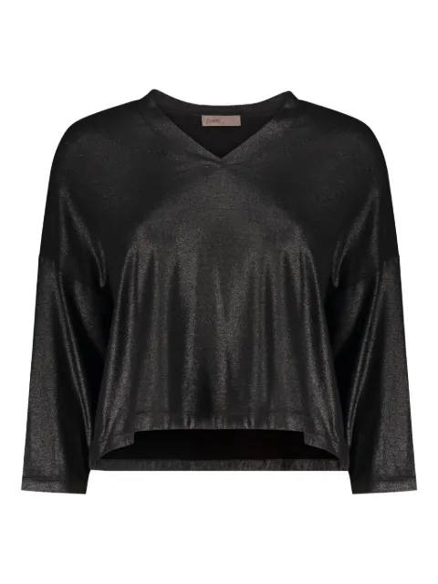 Herno V-neck metallic top