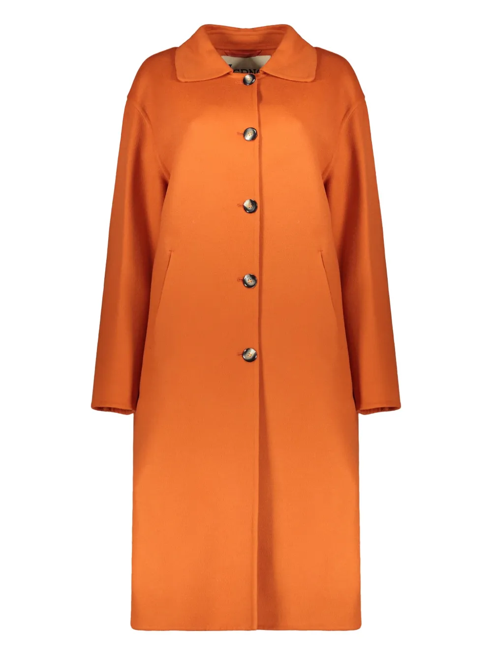 Herno classic-collar wool coat - オレンジ Herno classic-collar wool coat - オレンジ