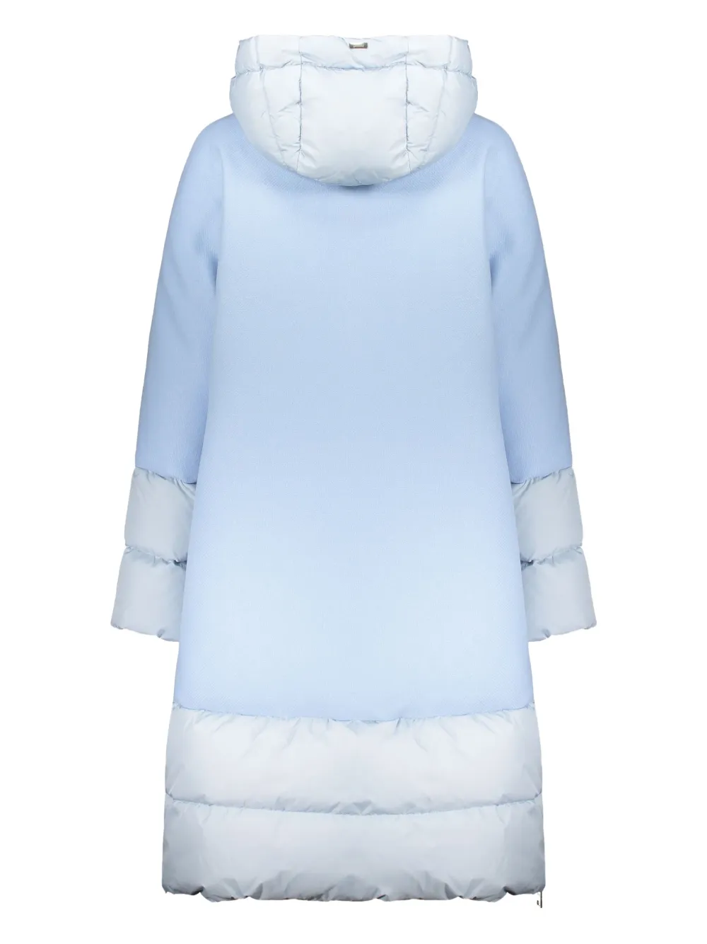 Herno Two-tone Hooded Puffer Jacket In Blue