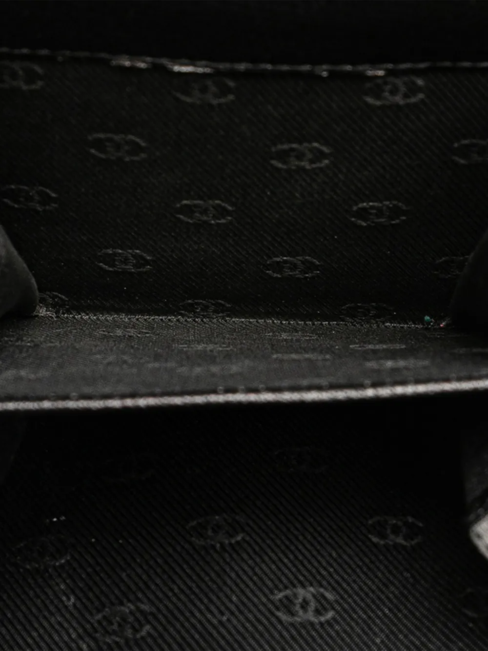 Pre-owned Chanel 2005-2006 Grained Calfskin Cc Button Flap Trifold Wallet Small Wallets In Black