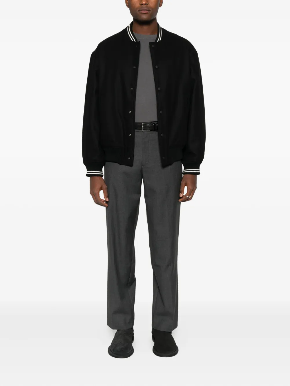Maison Kitsuné ribbed-trim buttoned jacket | Bomber Jackets | Image 2