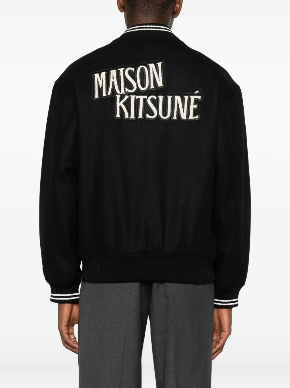 Maison Kitsuné Jack met geribbelde afwerking en knopen Zwart
