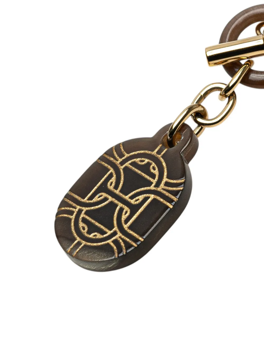 Hermès Pre-Owned 2010-2025 Lacquered Horn Chaine d'Ancre Pendant Necklace costume necklace | Image 2