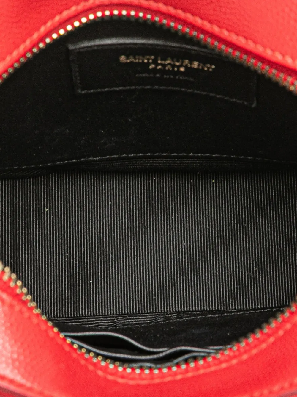 Pre-owned Saint Laurent 2015 Small Grain De Poudre Classic Monogram Camera Bag Crossbody Bag In Red