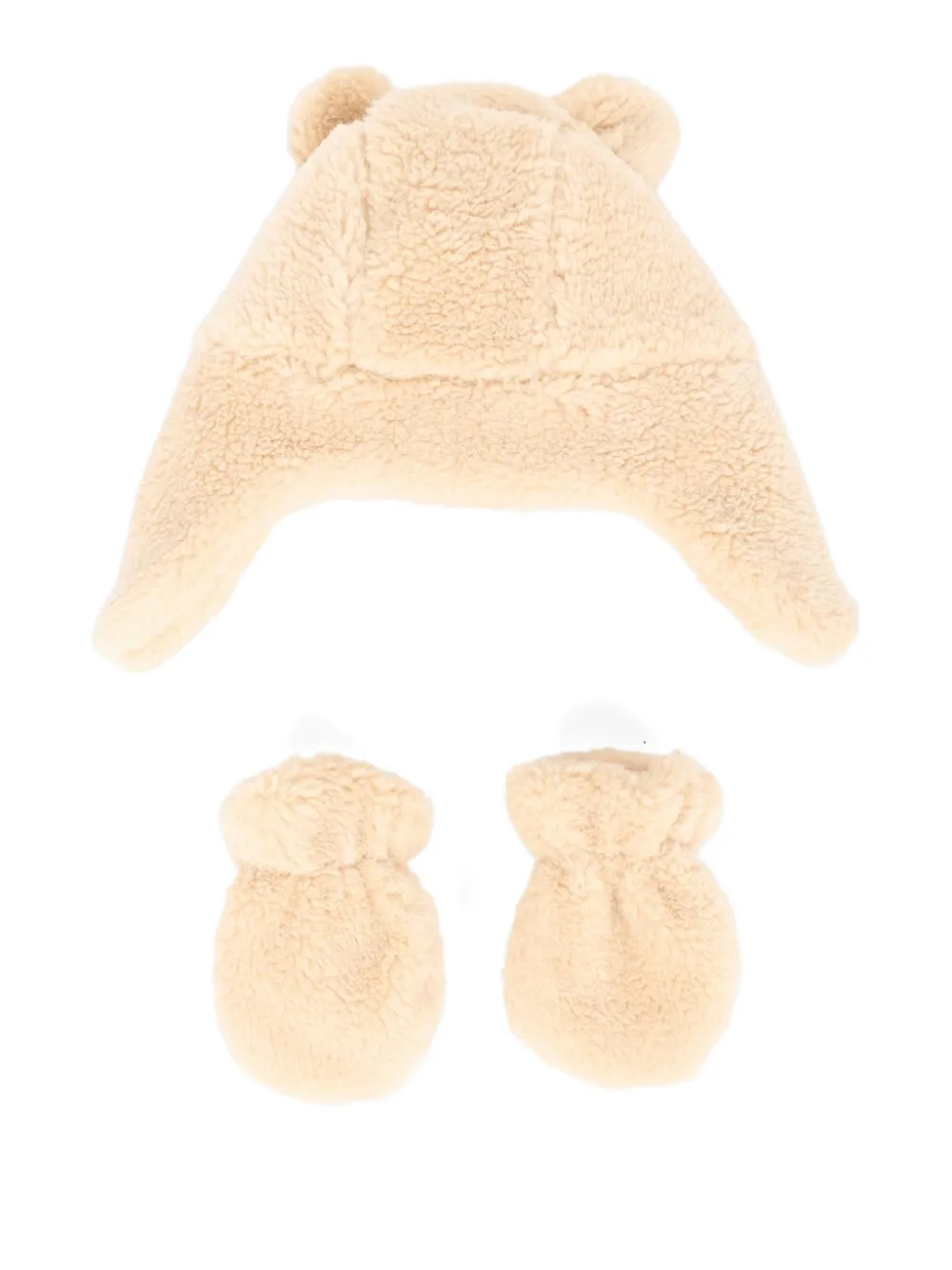 Mayoral bear-ear hat and booties set - Beige