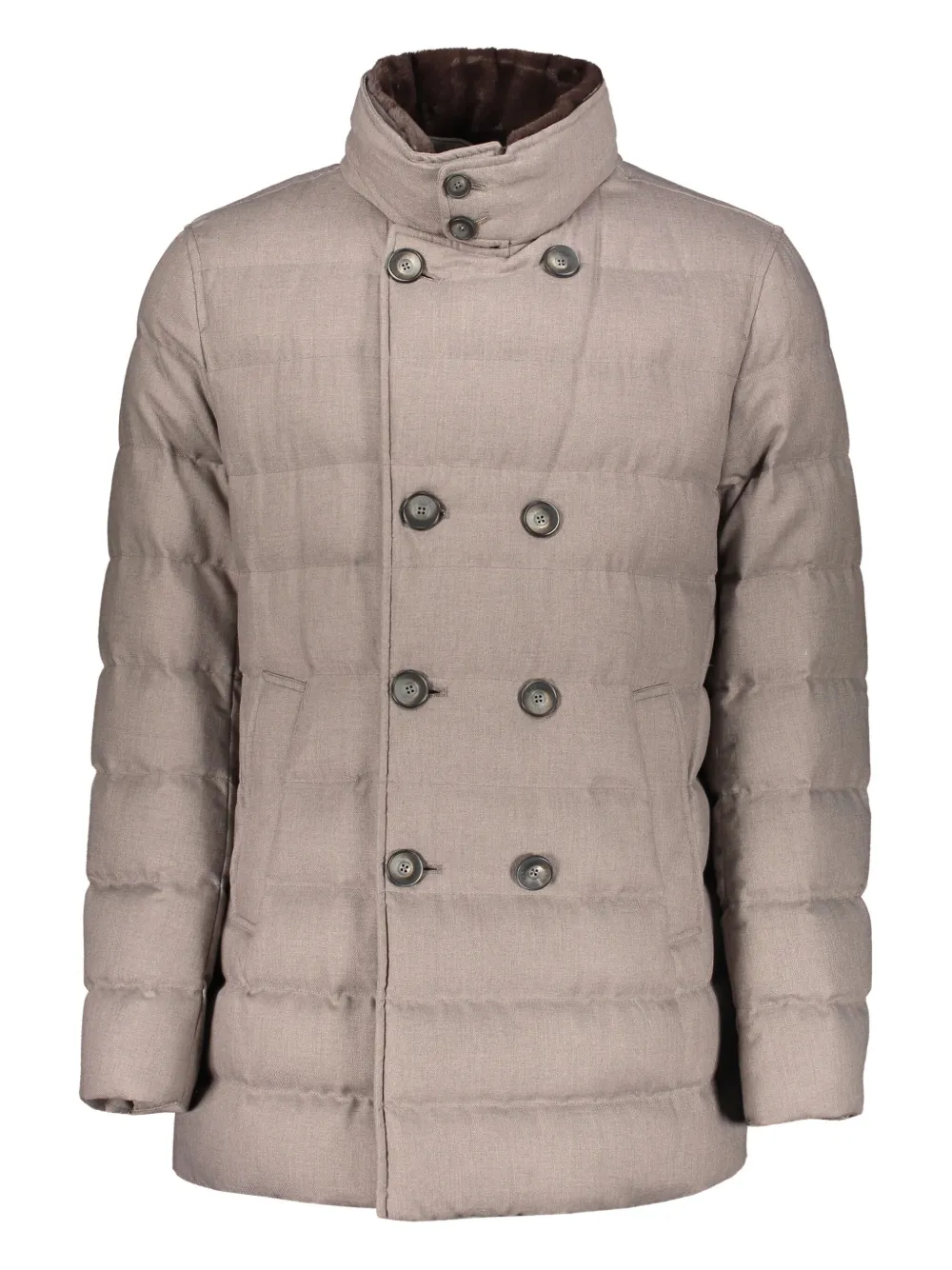Herno Double-breasted Jacket In Neutral