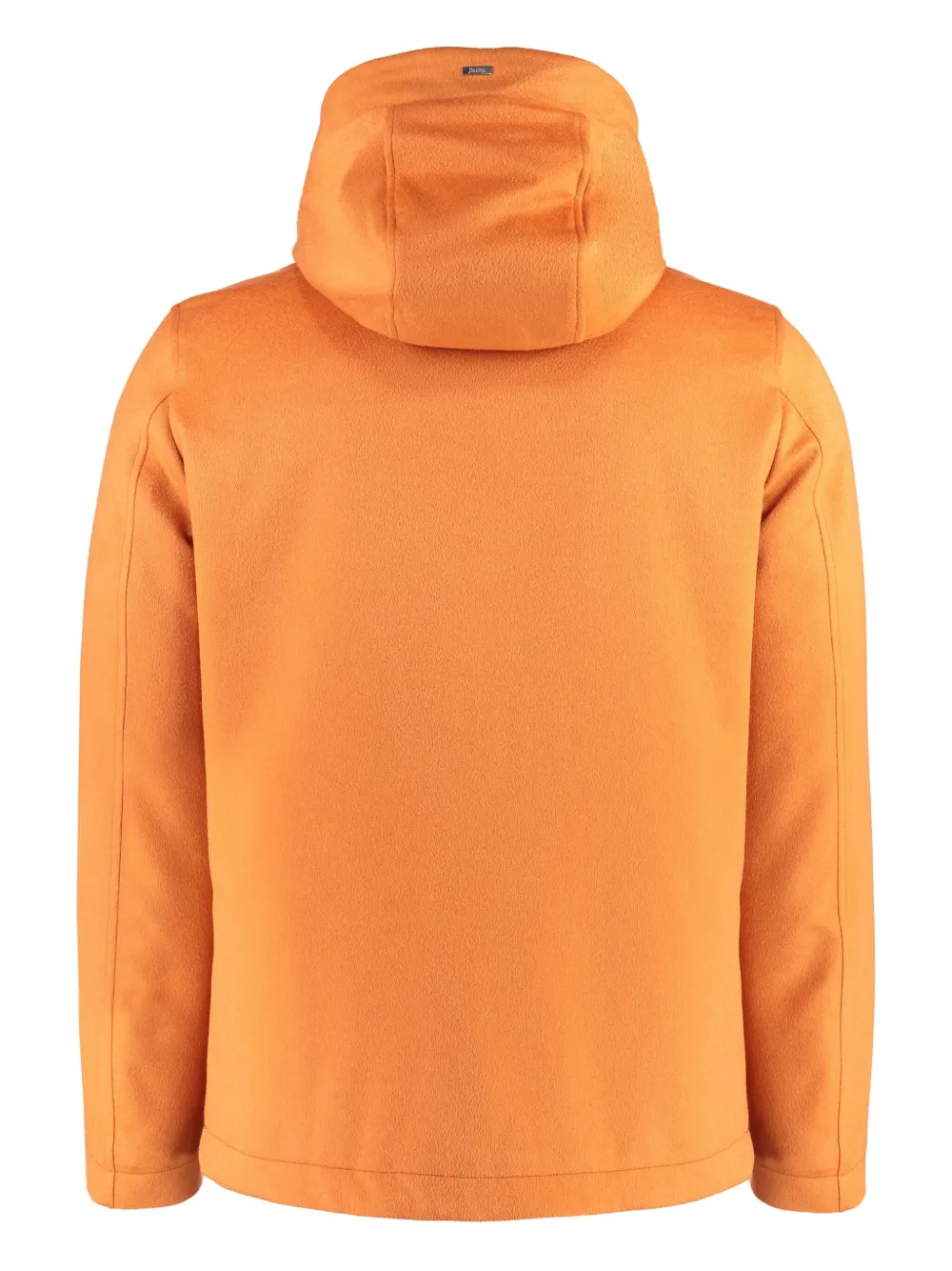 Herno Zipped Hooded Drawstring Padded Jacket In Orange