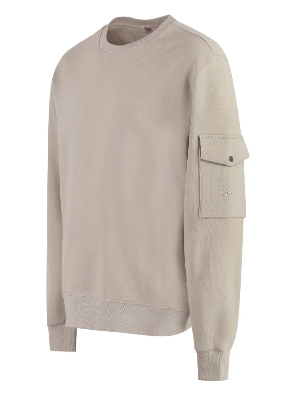 Herno sleeve-pocket crew-neck sweatshirt - Beige