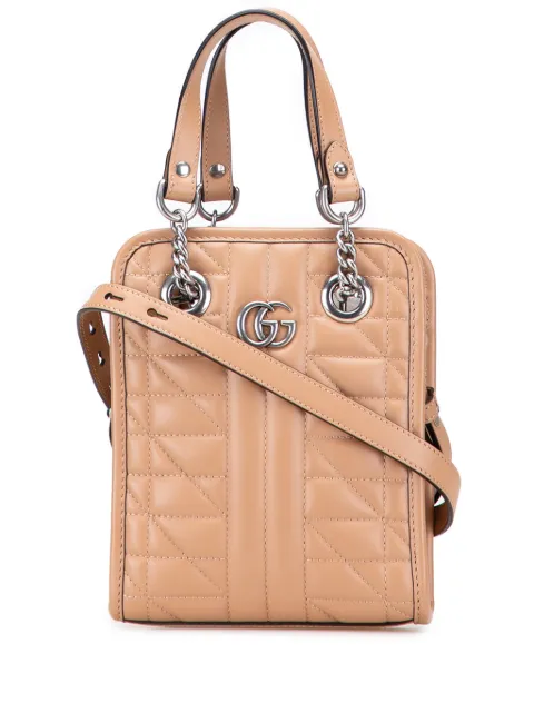 Gucci Pre-Owned 2016-2025 Mini GG Marmont Matelasse Leather Aria satchel