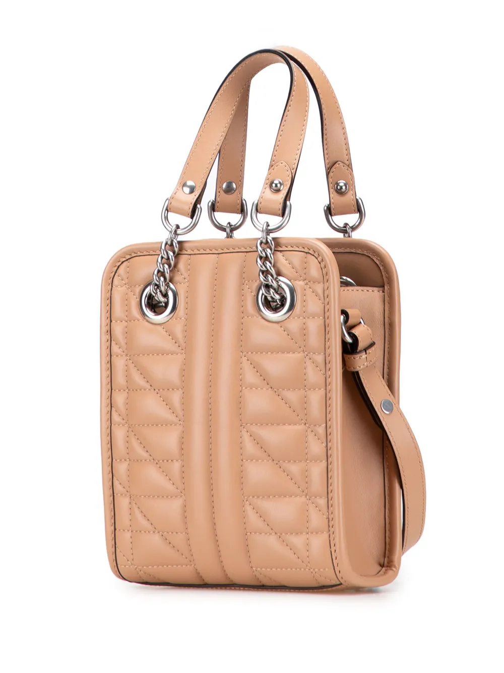 Pre-owned Gucci 2016-2025 Mini Gg Marmont Matelasse Leather Aria Satchel In Brown