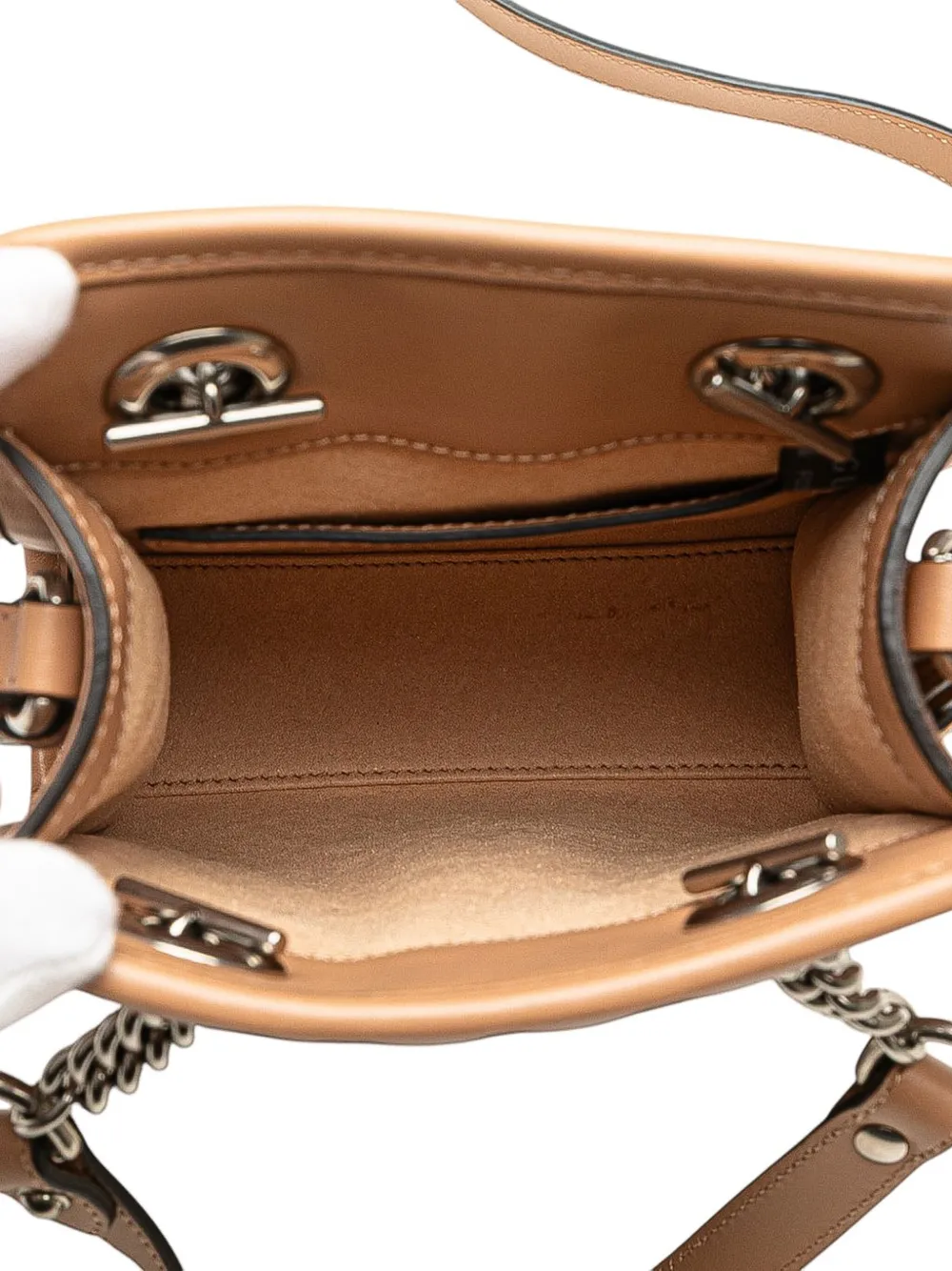 Pre-owned Gucci 2016-2025 Mini Gg Marmont Matelasse Leather Aria Satchel In Brown