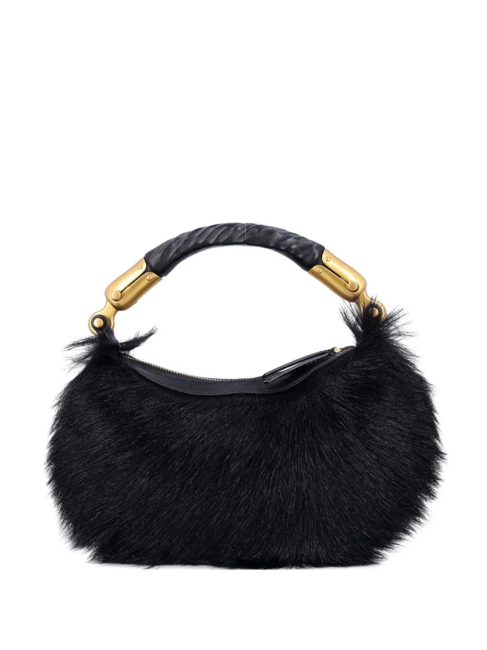 Balmain fur tote bag - Zwart