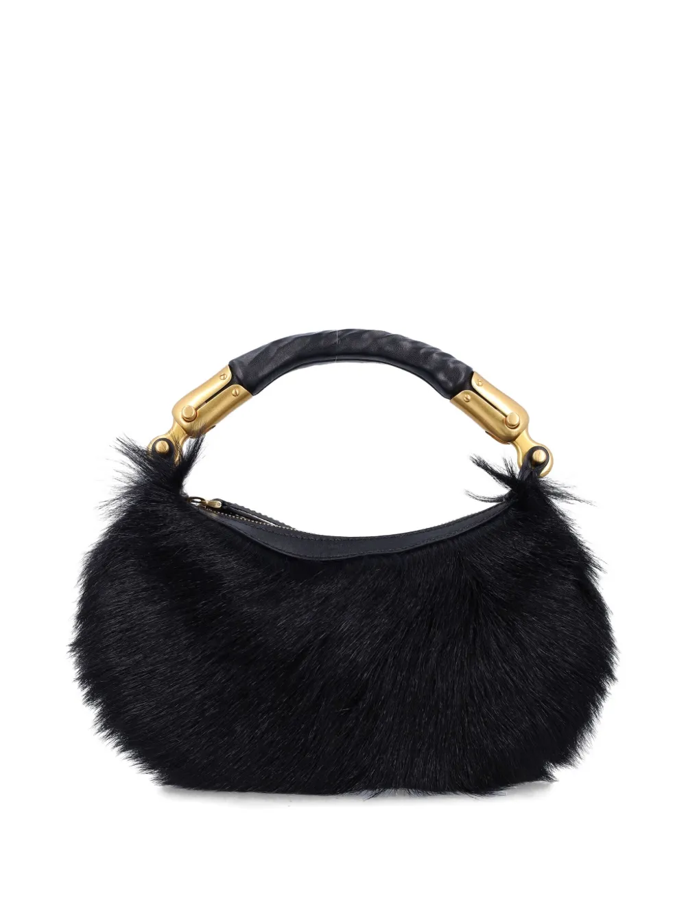 Balmain fur tote bag - ブラック Balmain fur tote bag - ブラック
