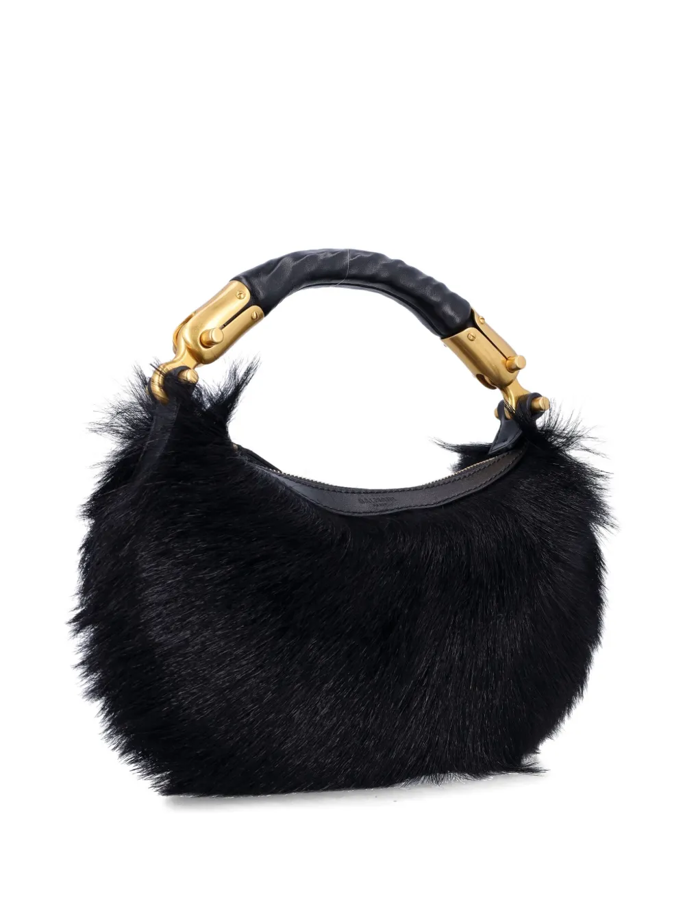 Balmain Fur Tote Bag In Black