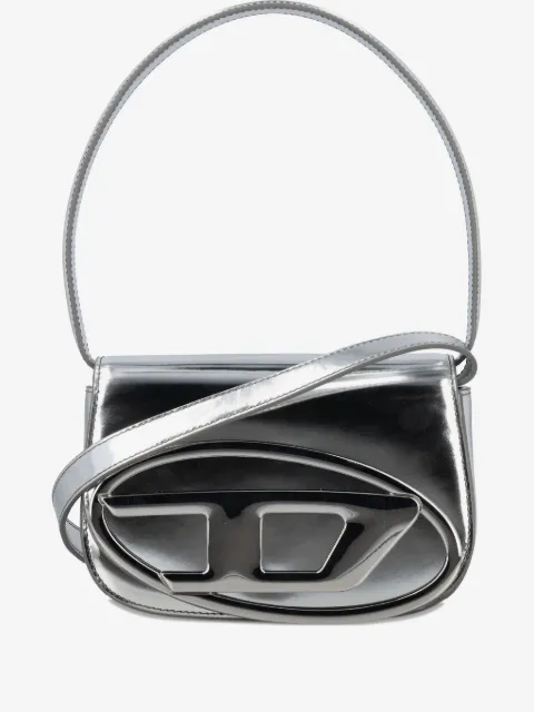 Diesel silver leather shoulder bag